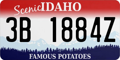 ID license plate 3B1884Z