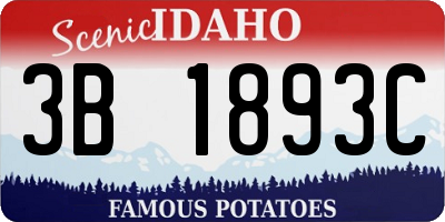 ID license plate 3B1893C