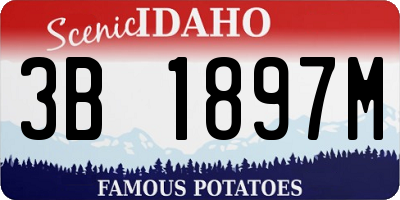 ID license plate 3B1897M