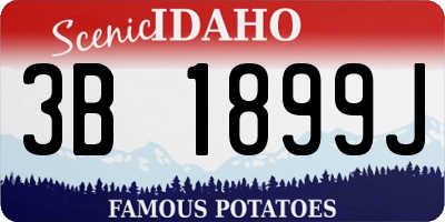 ID license plate 3B1899J