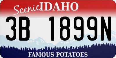 ID license plate 3B1899N