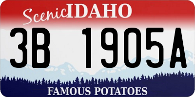 ID license plate 3B1905A