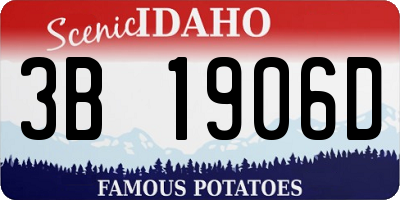 ID license plate 3B1906D