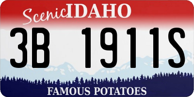 ID license plate 3B1911S