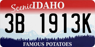 ID license plate 3B1913K