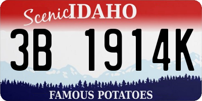 ID license plate 3B1914K
