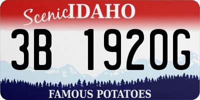 ID license plate 3B1920G