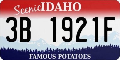 ID license plate 3B1921F