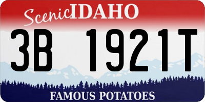 ID license plate 3B1921T