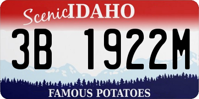 ID license plate 3B1922M