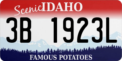 ID license plate 3B1923L
