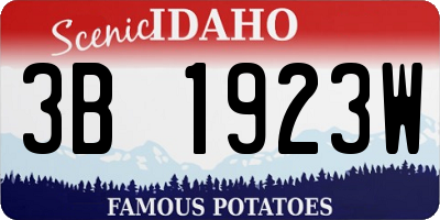 ID license plate 3B1923W