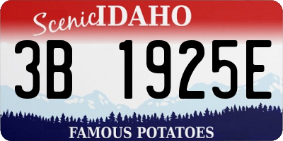 ID license plate 3B1925E