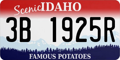 ID license plate 3B1925R