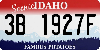 ID license plate 3B1927F