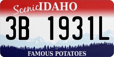 ID license plate 3B1931L