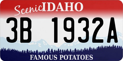 ID license plate 3B1932A