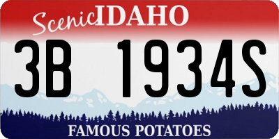 ID license plate 3B1934S