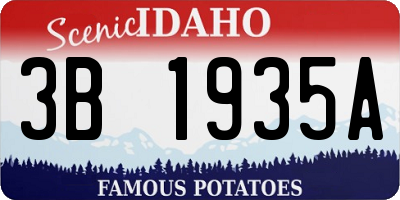 ID license plate 3B1935A