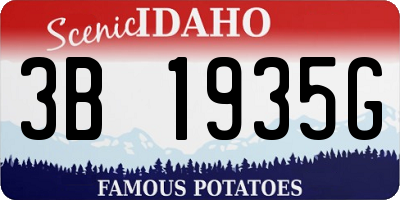 ID license plate 3B1935G