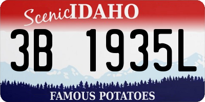 ID license plate 3B1935L