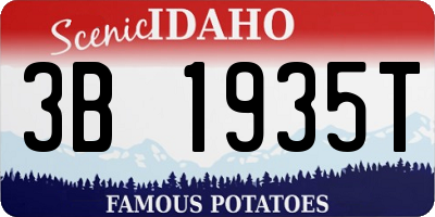 ID license plate 3B1935T
