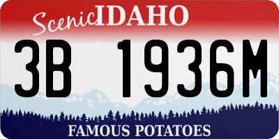 ID license plate 3B1936M