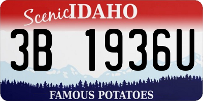 ID license plate 3B1936U