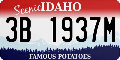 ID license plate 3B1937M