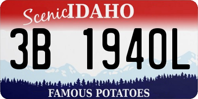ID license plate 3B1940L