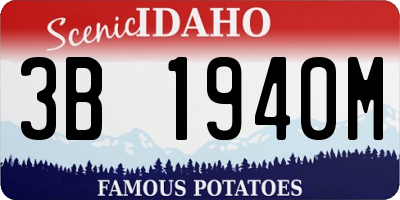 ID license plate 3B1940M