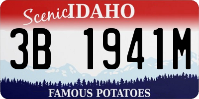 ID license plate 3B1941M