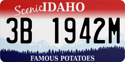 ID license plate 3B1942M