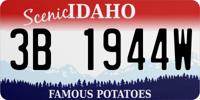 ID license plate 3B1944W