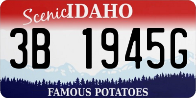 ID license plate 3B1945G