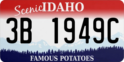 ID license plate 3B1949C
