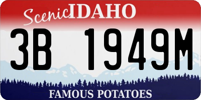 ID license plate 3B1949M