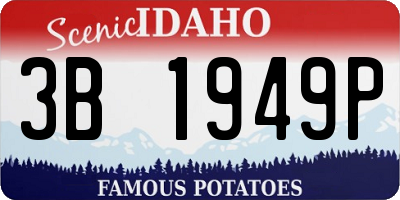 ID license plate 3B1949P