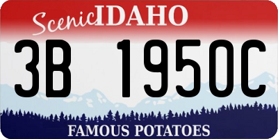 ID license plate 3B1950C