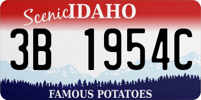 ID license plate 3B1954C