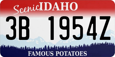 ID license plate 3B1954Z