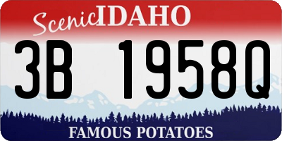 ID license plate 3B1958Q