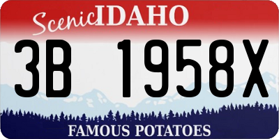 ID license plate 3B1958X
