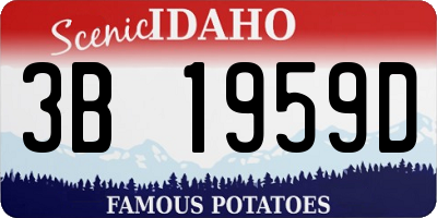 ID license plate 3B1959D