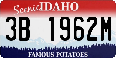 ID license plate 3B1962M