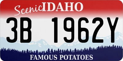 ID license plate 3B1962Y