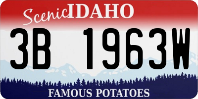 ID license plate 3B1963W