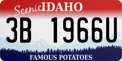 ID license plate 3B1966U