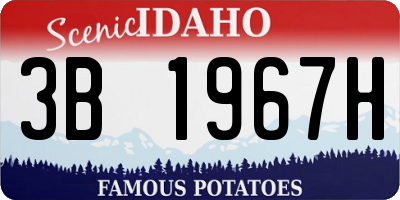 ID license plate 3B1967H