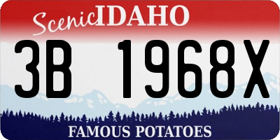 ID license plate 3B1968X